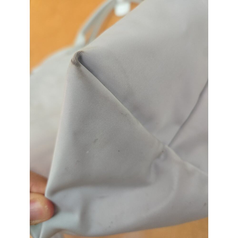 Longchamp Nylon Shoulder Bag Light Gray Made In France 12x10 - Picture 4 of 9